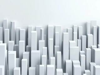 Fototapeta premium Isometric cityscape, simplified structures, crisp white details