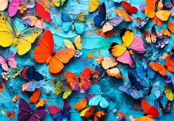 The most beautiful work of art of butterflies. generative stock.