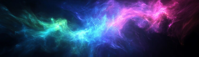 Vivid abstract digital art featuring vibrant colors and ethereal shapes creating a mystical, cosmic atmosphere.