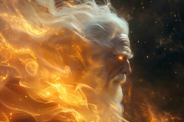The depiction of Jesus Christ in Revelation, White Haired with Eyes Like Flames of Fire