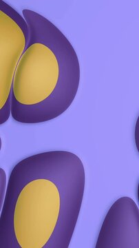 Abstract background with many different shapes that devide and collect endlessly on colorful backdrop, seamless loop. Stock animation. Process of cell devision.
