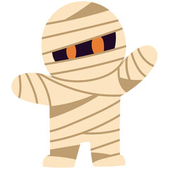 cute halloween mummy costume illustration for card website, application, printing, document, poster design, etc.