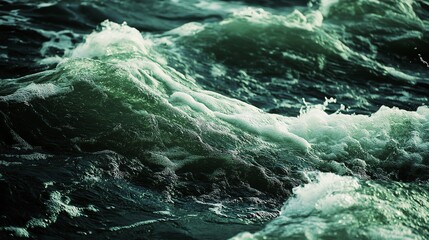 Dynamic ocean waves create a captivating and powerful scene, showcasing the beauty and energy of nature's deep waters.