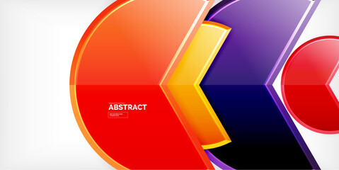 Fototapeta premium Trendy round shapes with triangular angle design element. Vector Illustration For Wallpaper, Banner, Background, Card, Book Illustration, landing page