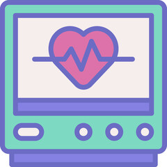 Multicolored medicine icon flat
