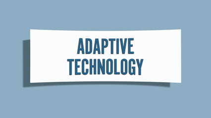 Adaptive Technology. A card isolated on blue background.
