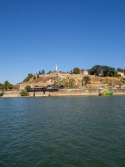 Naklejka premium Europe, Serbia, Belgrade, Old Kalemegdan fortress of Belgrade on the rivers Sava and Danube, New Belgrade