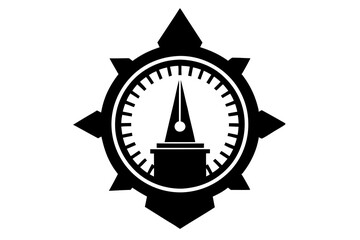 illustration of a black and white compass