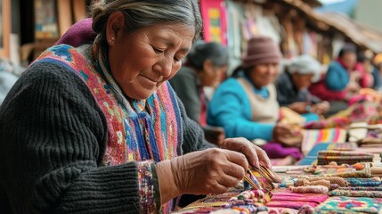 Cultural Crafts in Action: Vibrant Artisan Market with Diverse Craftsmanship