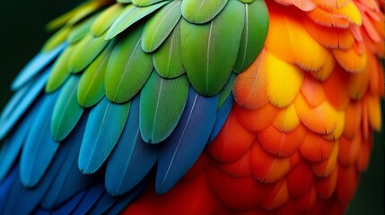 Obraz premium Vibrant and Detailed Close-up Parrot’s Macaw Feathers