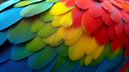 Obraz premium Vibrant and Detailed Close-up Parrot’s Macaw Feathers