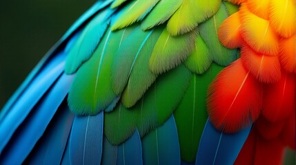 Obraz premium Vibrant and Detailed Close-up Parrot’s Macaw Feathers