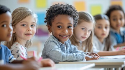 Engaging Multicultural Kids in Interactive Learning Environment with Bright Classroom Setting