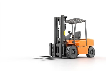 Orange forklift isolated on white background