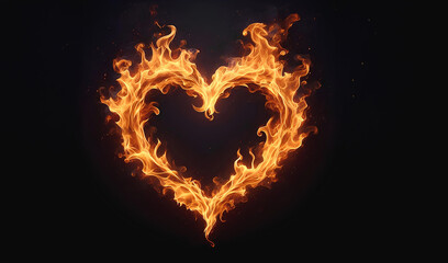 A digital rendering of a heart-shaped flame.


