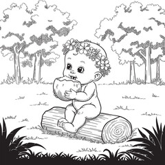 Simple line art vector design