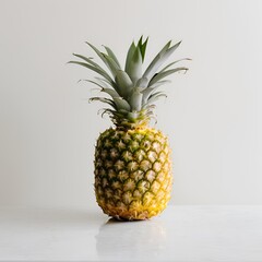 Fototapeta premium Fresh pineapple close-up on the grey top 