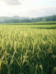 Peaceful Rural Scene - Golden Fields of Rice