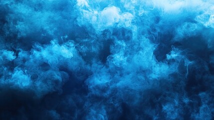 A mesmerizing display of blue smoke swirling through the air, creating a dynamic and ethereal atmosphere.