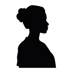 Nurse in Profile View Silhouette Isolated on White Background – Vector Illustration