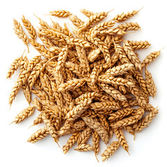 Pile of expanded wheat isolated on white background