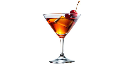 manhattan cocktail isolate on transparency background