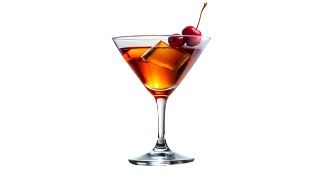 manhattan cocktail isolate on transparency background