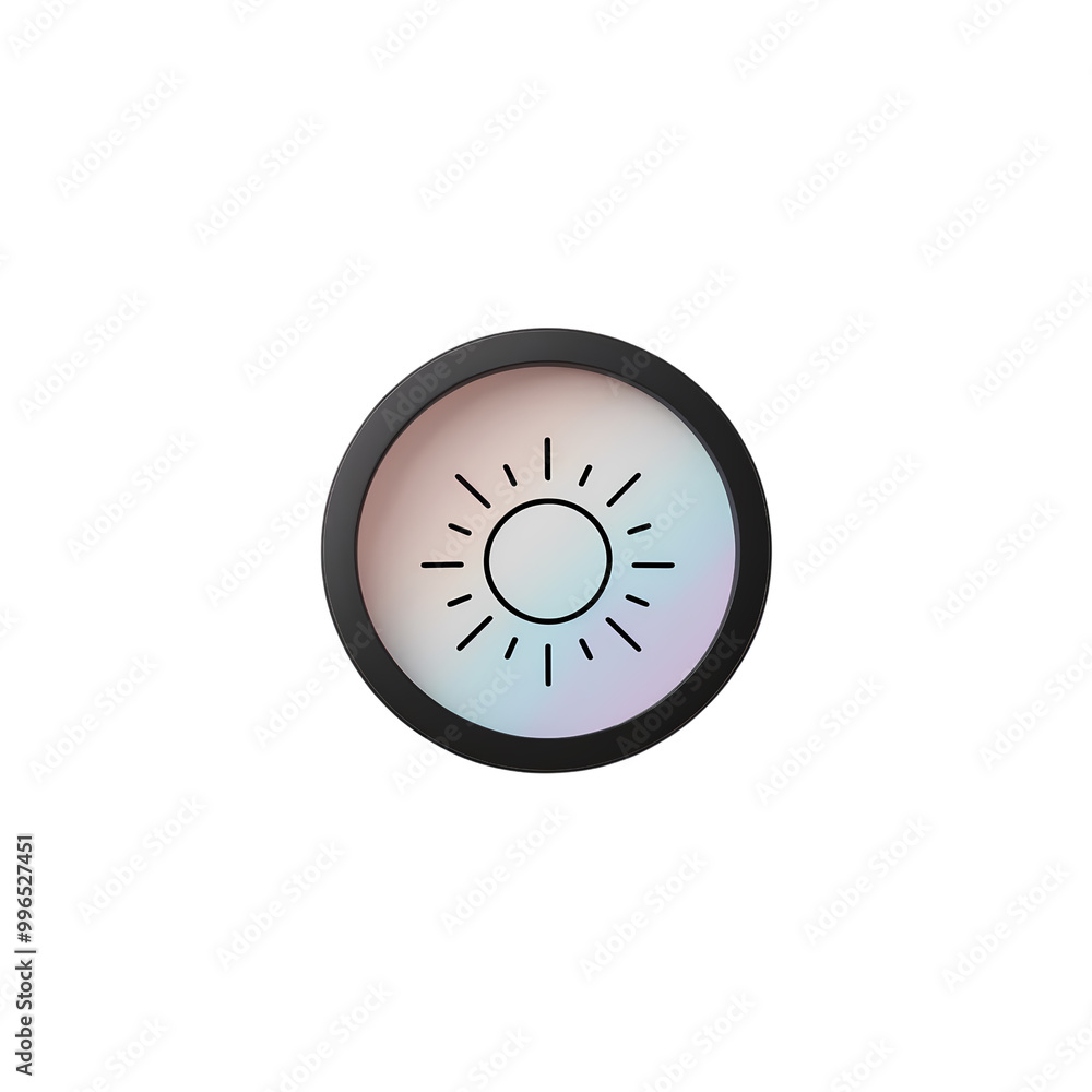 Poster minimalistic sun icon with soft color gradient