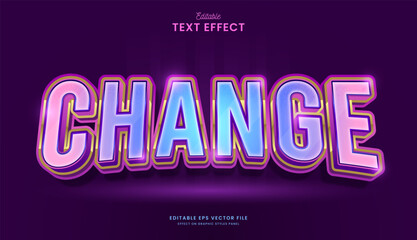 decorative neon change editable text effect design