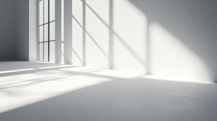 Fototapeta premium Window Light Illuminates a White Room