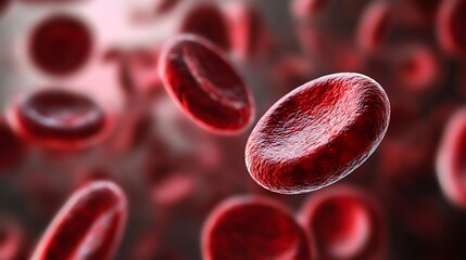 Fototapeta premium Macro View of Red Blood Cells, Medical Science Illustration.