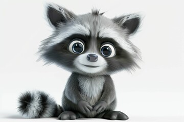 Adorable cartoon raccoon character illustration