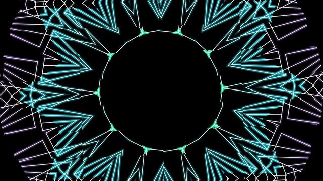 Luxurious caleidoscope circle colourful simple anda modern line art motion graphics for aesthetic intro commercial ads