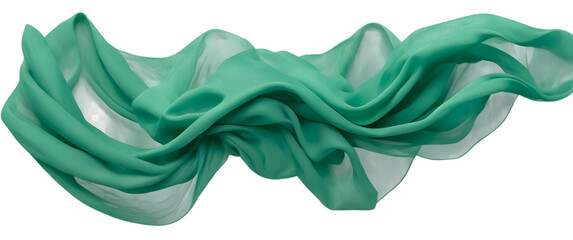 The beauty or flow of the thin green fabric