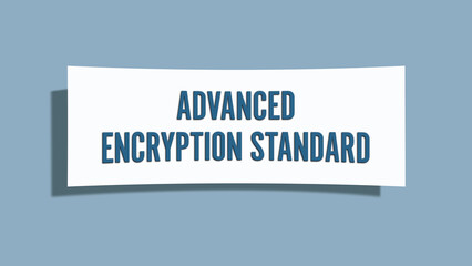 Advanced Encryption Standard. A card isolated on blue background.