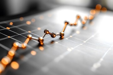 Abstract 3D illustration of a financial chart with an upward trend