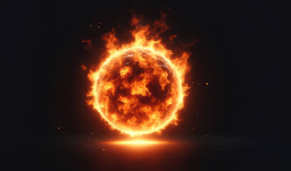 Obraz premium A digital rendering of a fireball.