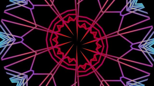 Luxurious caleidoscope circle colourful simple anda modern line art motion graphics for aesthetic intro commercial ads