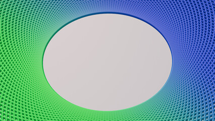 Blue and green mesh. Place for text. Abstract illustration, 3d render.