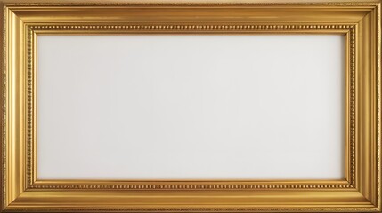 Ornate Gold Picture Frame Mockup with White Background