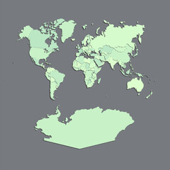 Fototapeta premium Vector World Map 3D Effects.