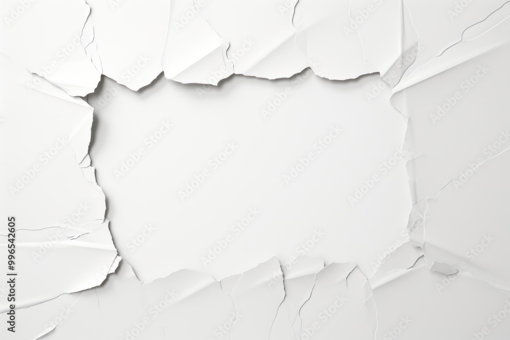 Wall mural Torn strip of paper aesthetic white backgrounds white background.