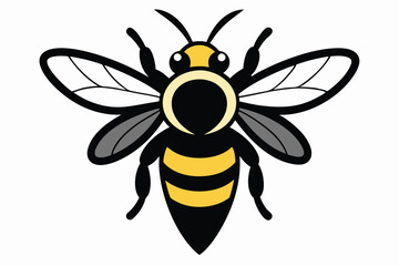 Solid color Mason Bee flying animal vector design