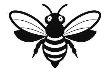 Solid color Mason Bee flying animal vector design