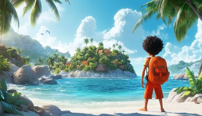 Illustration of a kid in 3D, cartoon kids, wallpaper for kids, 3D kids portraits, cute 3D kids