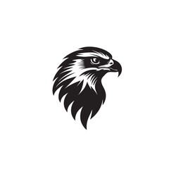 Hand drawn eagle head emblem set. Mascot bird collection. Predator logo illustration isolated on white