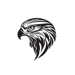 Hand drawn eagle head emblem set. Mascot bird collection. Predator logo illustration isolated on white
