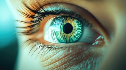 featuring a person's eye with money reflected in the iris