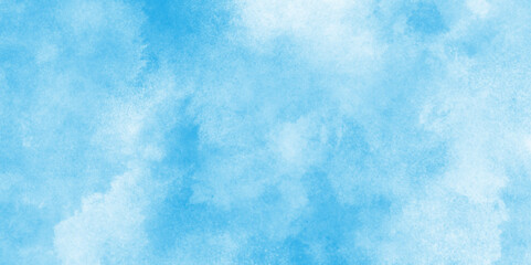 Abstract soft sky blue watercolor background.  Grunge background frame dark blue watercolor background. Hand painted light blue background with watercolor.