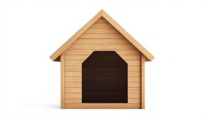 Wooden dog house, isolated on white background